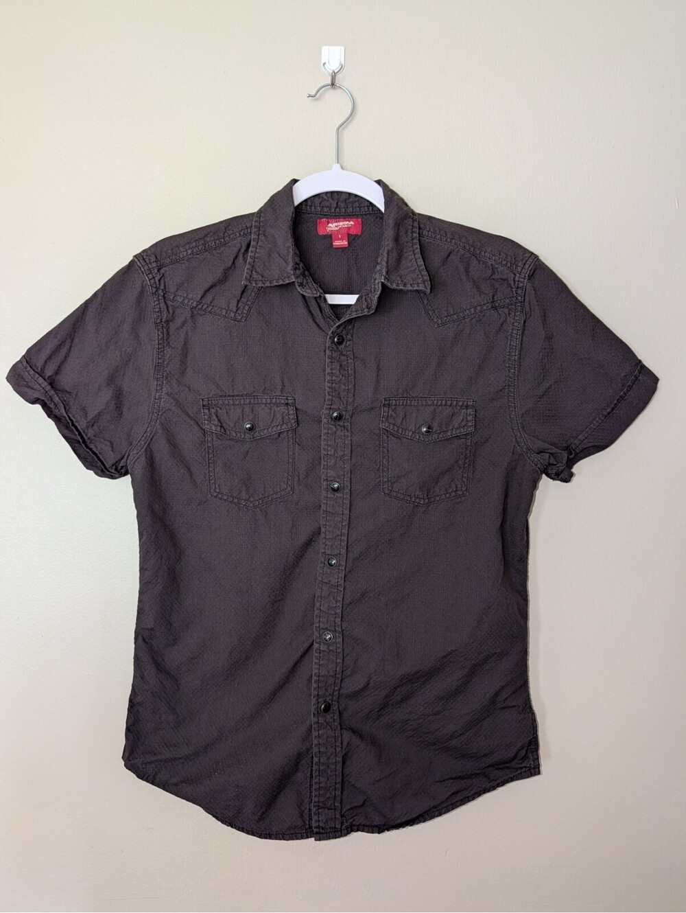 the original Arizona jean co pearlSnap  Button Shirt Sz small Mens Black Western